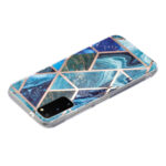 For Samsung Galaxy S20 Electroplated Marble Pattern TPU Phone Case(Blue and Green)