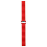 Magnetic Two-color Loop Slim Leather Watch Band For Apple Watch Series 8&7 41mm / SE 2&6&SE&5&4 40mm / 3&2&1 38mm(Red)