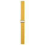 Magnetic Two-color Loop Slim Leather Watch Band For Apple Watch Series 8&7 41mm / SE 2&6&SE&5&4 40mm / 3&2&1 38mm(Yellow)