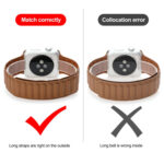 Magnetic Two-color Loop Slim Leather Watch Band For Apple Watch Series 8&7 41mm / SE 2&6&SE&5&4 40mm / 3&2&1 38mm(Saddle Brown)