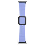 Black Square Buckle Silicone Watch Band For Apple Watch Ultra 49mm / Series 8&7 45mm / SE 2&6&SE&5&4 44mm / 3&2&1 42mm(Lavender)