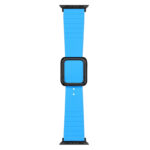 Black Square Buckle Silicone Watch Band For Apple Watch Ultra 49mm / Series 8&7 45mm / SE 2&6&SE&5&4 44mm / 3&2&1 42mm(Blue)