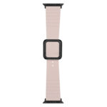 Black Square Buckle Silicone Watch Band For Apple Watch Series 8&7 41mm / SE 2&6&SE&5&4 40mm / 3&2&1 38mm(Light Pink)