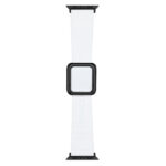 Black Square Buckle Silicone Watch Band For Apple Watch Series 8&7 41mm / SE 2&6&SE&5&4 40mm / 3&2&1 38mm(White)