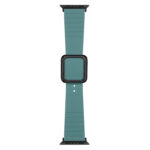 Black Square Buckle Silicone Watch Band For Apple Watch Series 8&7 41mm / SE 2&6&SE&5&4 40mm / 3&2&1 38mm(Pine Needle Green)