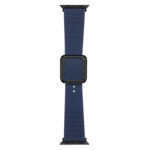 Black Square Buckle Silicone Watch Band For Apple Watch Series 8&7 41mm / SE 2&6&SE&5&4 40mm / 3&2&1 38mm(Midnight Blue)