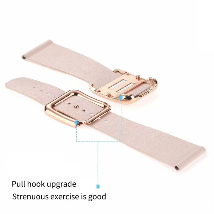 Rose Gold Square Buckle Microfiber Leather Watch Band For Apple Watch Series 8&7 41mm / SE 2&6&SE&5&4 40mm / 3&2&1 38mm(Pink)