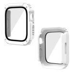 2 in 1 Screen Tempered Glass Film Protective Case For Apple Watch Series 8 / 7 45mm(White)