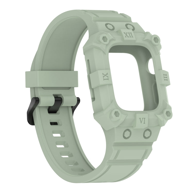 Integrated Silicone Watch Band For Apple Watch Series 8&7 45mm / SE 2&6&SE&5&4 44mm / 3&2&1 42mm(Mint Green)