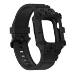 Integrated Silicone Watch Band For Apple Watch Series 8&7 45mm / SE 2&6&SE&5&4 44mm / 3&2&1 42mm(Black)