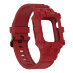 Integrated Silicone Watch Band For Apple Watch Series 8&7 45mm / SE 2&6&SE&5&4 44mm / 3&2&1 42mm(Red)
