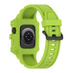 Integrated Silicone Watch Band For Apple Watch Series 8&7 45mm / SE 2&6&SE&5&4 44mm / 3&2&1 42mm(Lime Green)