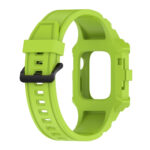 Integrated Silicone Watch Band For Apple Watch Series 8&7 45mm / SE 2&6&SE&5&4 44mm / 3&2&1 42mm(Lime Green)