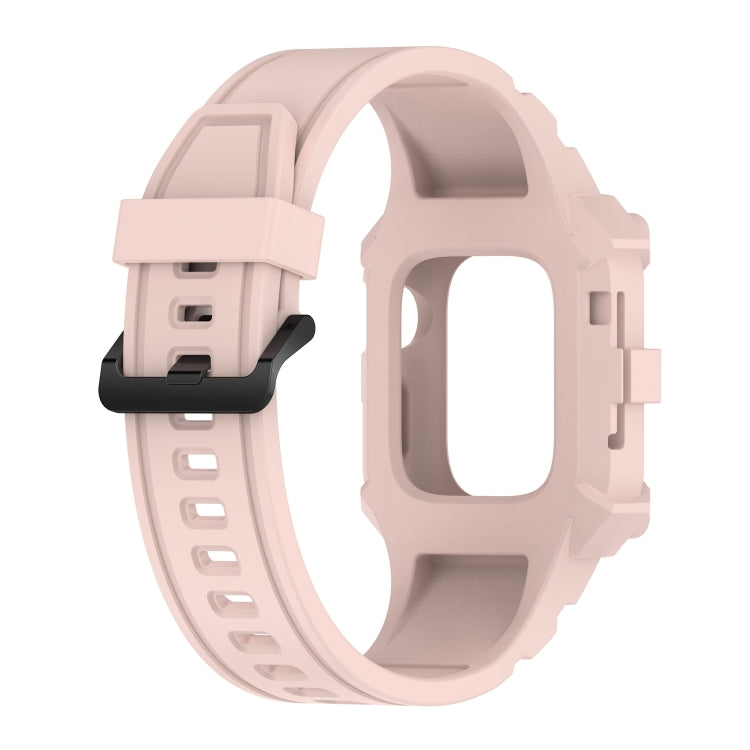 Integrated Silicone Watch Band For Apple Watch Series 8&7 45mm / SE 2&6&SE&5&4 44mm / 3&2&1 42mm(Pink)
