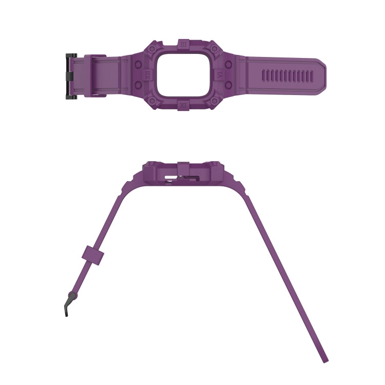 Integrated Silicone Watch Band For Apple Watch Series 8&7 45mm / SE 2&6&SE&5&4 44mm / 3&2&1 42mm(Purple)