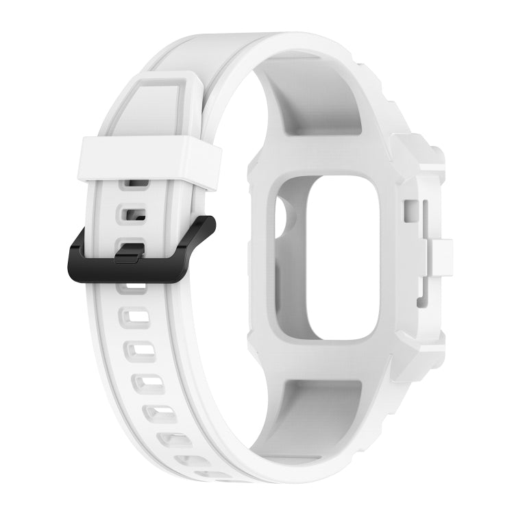 Integrated Silicone Watch Band For Apple Watch Series 8&7 41mm / SE 2&6&SE&5&4 40mm / 3&2&1 38mm(White)