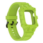 Integrated Silicone Watch Band For Apple Watch Series 8&7 41mm / SE 2&6&SE&5&4 40mm / 3&2&1 38mm(Lime Green)