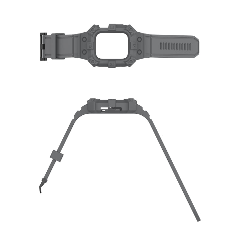 Integrated Silicone Watch Band For Apple Watch Series 8&7 41mm / SE 2&6&SE&5&4 40mm / 3&2&1 38mm(Dark Grey)