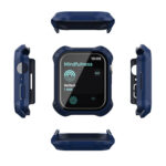 2 in 1 Frosted PC Frame + Screen Tempered Glass Film Protective Case For Apple Watch Series 8 / 7 45mm(Blue)