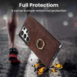 For Samsung Galaxy S22 Ultra 5G Vintage Patch Leather Phone Case with Ring Holder(Brown)