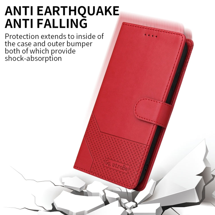 For Samsung Galaxy S20 GQUTROBE Skin Feel Magnetic Leather Phone Case(Red)