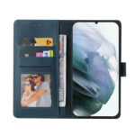 For Samsung Galaxy S22 Ultra 5G GQUTROBE Skin Feel Magnetic Leather Phone Case(Blue)