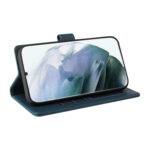 For Samsung Galaxy S22 Ultra 5G GQUTROBE Skin Feel Magnetic Leather Phone Case(Blue)