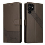 For Samsung Galaxy S22 Ultra 5G GQUTROBE Skin Feel Magnetic Leather Phone Case(Brown)