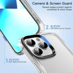 For iPhone 14 Pro Max Transparent Armor Phone Case (Blue)