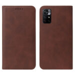 For Xiaomi Redmi Note 11 5G Magnetic Closure Leather Phone Case(Brown)