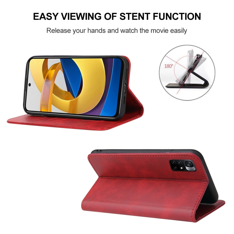 For Xiaomi Redmi Note 11 5G Magnetic Closure Leather Phone Case(Red)