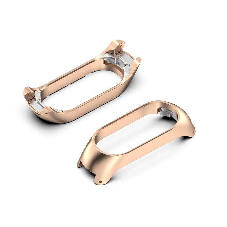 For Xiaomi Mi Band 7 / 7 NFC Metal Frame Watch Protective Case(Rose Gold)