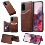 For Galaxy S20 Calf Texture Horizontal Flip Leather Case with Holder & Card Slots & Frame(Coffee)