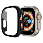 Tempered Glass Film PC Watch Case For Apple Watch Ultra 49mm(Black)