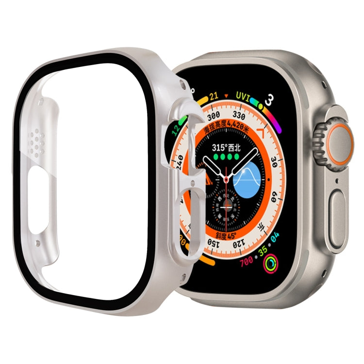 Tempered Glass Film PC Watch Case For Apple Watch Ultra 49mm(Starlight)