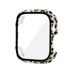 Tempered Glass Film PC Watch Case For Apple Watch Series 8&7 41mm(Leopard Print)