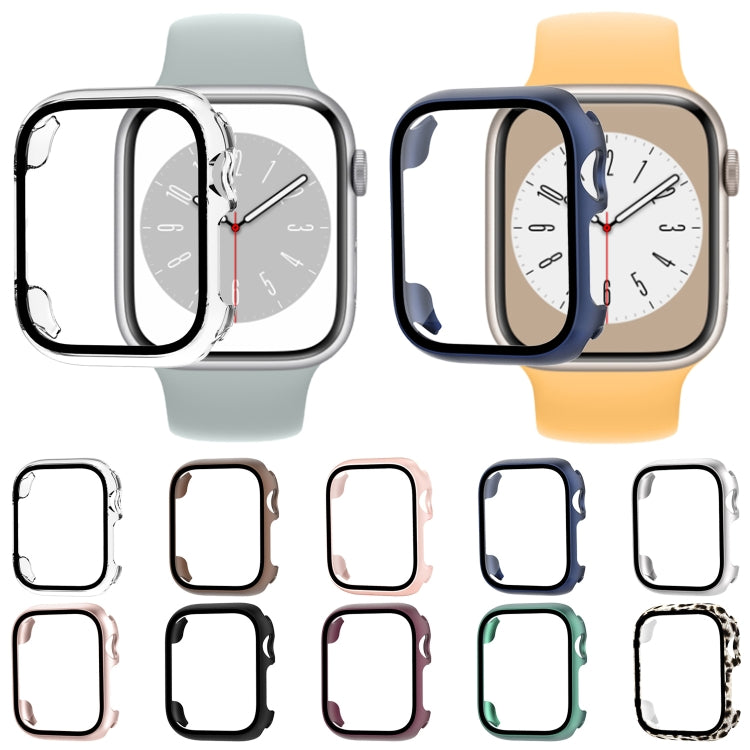 Tempered Glass Film PC Watch Case For Apple Watch Series 8&7 41mm(Black)