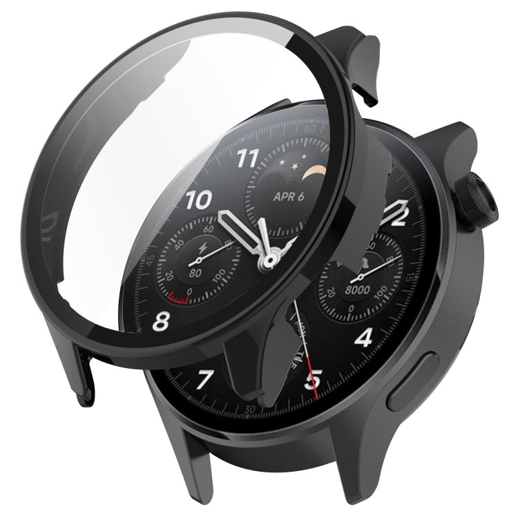 For Xiaomi Watch S1 Pro Tempered Glass Film PC Watch Case(Black)