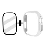 Tempered Glass Film Frosted PC Watch Case For Apple Watch Ultra 49mm(White)