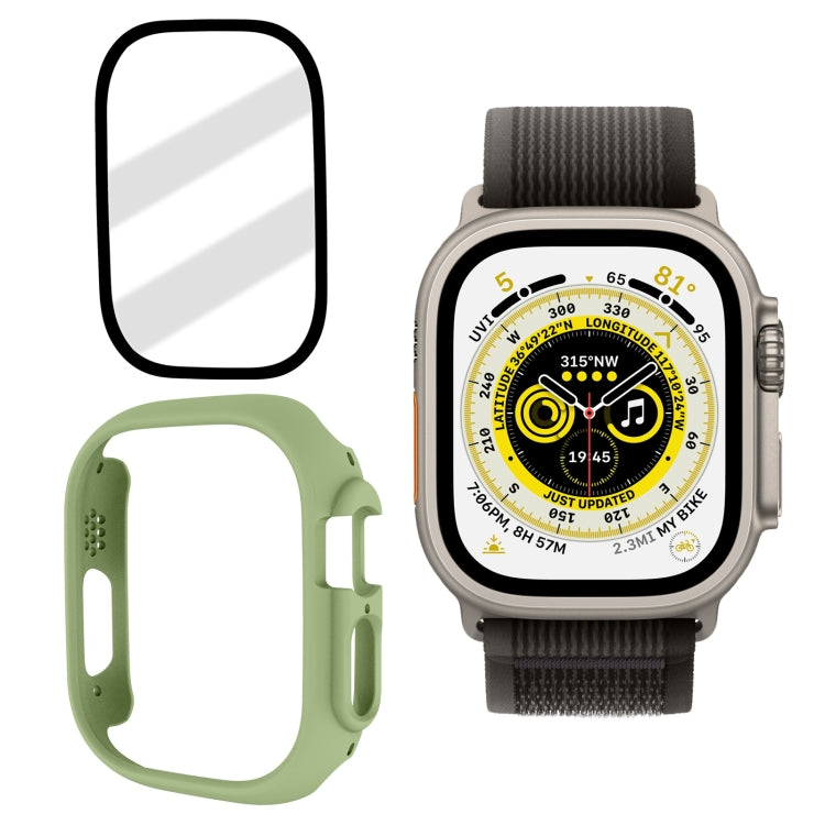 Tempered Glass Film Frosted PC Watch Case For Apple Watch Ultra 49mm(Mint Green)