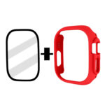 Tempered Glass Film Frosted PC Watch Case For Apple Watch Ultra 49mm(Red)