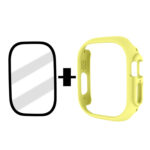 Tempered Glass Film Frosted PC Watch Case For Apple Watch Ultra 49mm(Yellow)