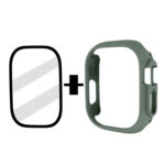 Tempered Glass Film Frosted PC Watch Case For Apple Watch Ultra 49mm(Khaki)