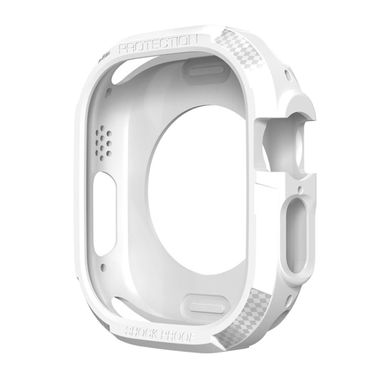 Three-proof TPU Carbon Fiber Protective Case For Apple Watch Ultra 49mm(White)