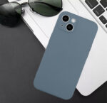 For iPhone 14 Plus  Straight Edge Solid Color TPU Shockproof Phone Case(Lavender Grey)