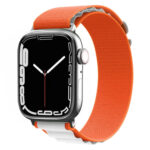 Nylon Watch Band for Apple Watch Series 8&7 41mm / SE 2&6&SE&5&4 40mm / 3&2&1 38mm (White+Orange)