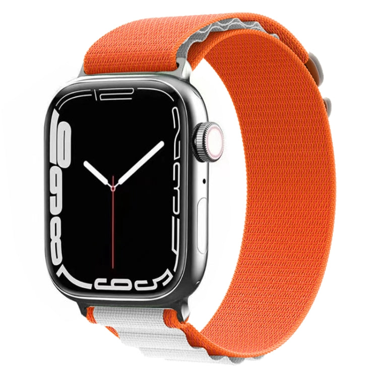 Nylon Watch Band for Apple Watch Series 8&7 41mm / SE 2&6&SE&5&4 40mm / 3&2&1 38mm (White+Orange)
