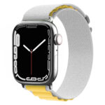 Nylon Watch Band for Apple Watch Series 8&7 41mm / SE 2&6&SE&5&4 40mm / 3&2&1 38mm (Yellow + Grey)