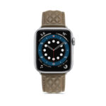 Diamond Lattice Genuine Leather Watch Band for Apple Watch Ultra 49mm / Series 8&7 45mm / SE 2&6&SE&5&4 44mm / 3&2&1 42mm(Grey)