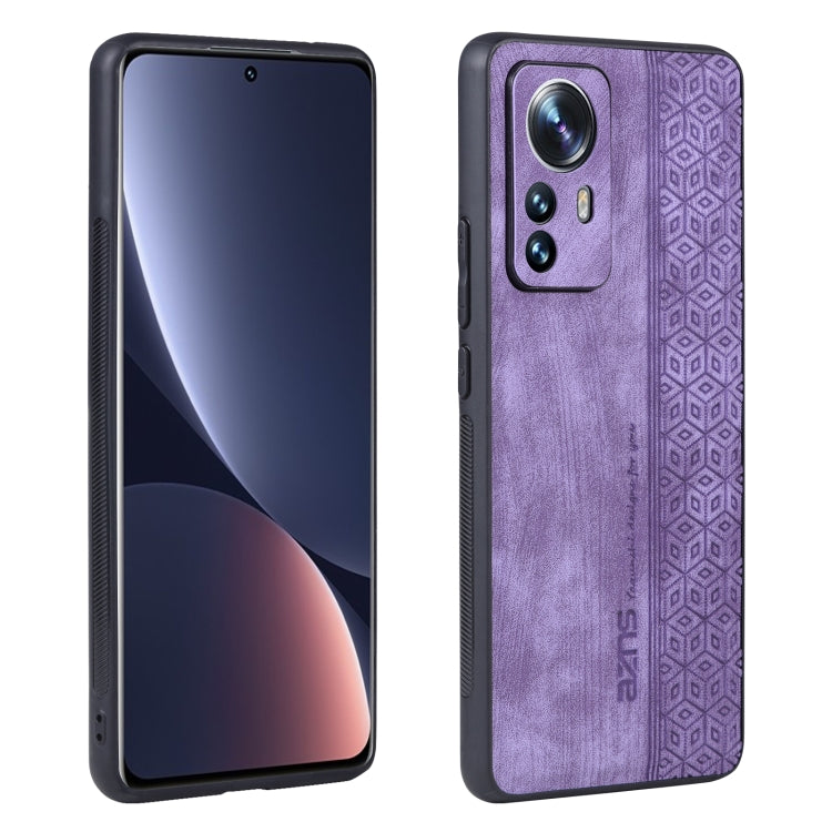 For Xiaomi 12 / 12S / 12X AZNS 3D Embossed Skin Feel Phone Case(Purple)
